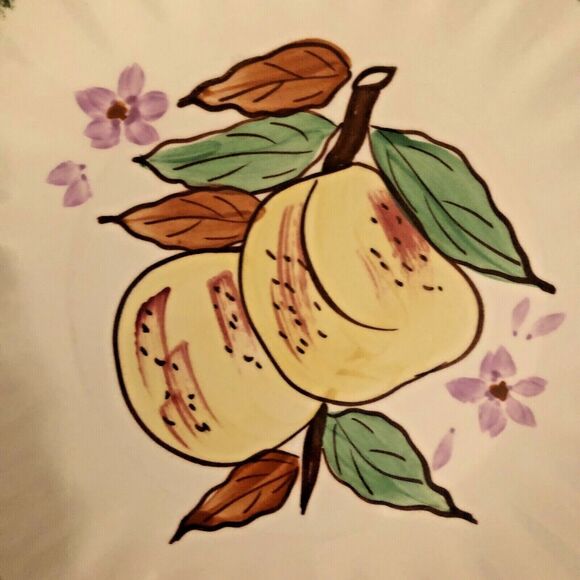 Blue Ridge Handpainted Plates VTG Southern Pottery County Fair w/Fruits Set of 4 - Picture 11 of 11